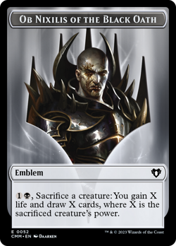 OB NIXILIS OF THE BLACK OATH EMBLEM // SOLDIER TOKEN mtg NM-M Commander Masters - Image 1