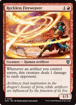 RECKLESS FIREWEAVER x4 mtg NM-M Commander Aetherdrift 4 Common - Image 1