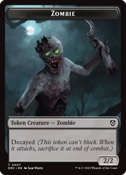 ZOMBIE TOKEN x4 mtg NM-M Commander Aetherdrift 4 Token - Image 1