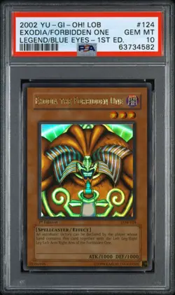 Exodia the Forbidden One Yugioh 2002 LOB-124 Ultra Rare 1st Edition PSA 10 - Image 1