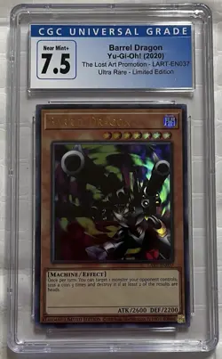 CGC Near Mint+ 7.5 2020 YU-GI-OH Ultra Rare Limited Ed Barrel Dragon LART-EN037 - Image 1
