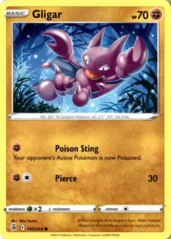 Giligar 140/264 Common SV Fusion Strike LP Pokemon Card - Image 1