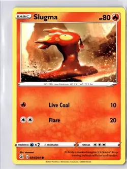 Slugma 034/264 Common SV Fusion Strike LP Pokemon Card - Image 1