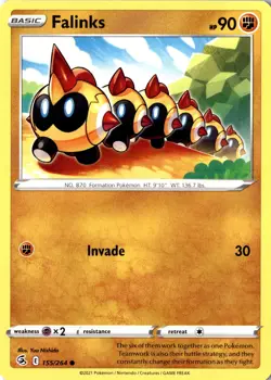 Falinks 155/264 Common SV Fusion Strike LP Pokemon Card - Image 1