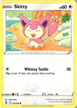 Skitty 210/264 Common SV Fusion Strike LP Pokemon Card - Image 1