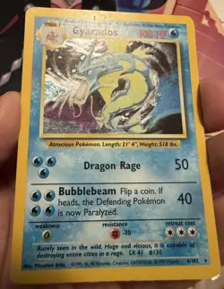Gyarados Base Set Holo Rare 6/102 DAMAGED Card Vintage WOTC Pokemon - Image 3