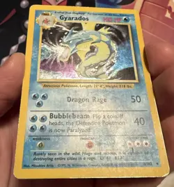 Gyarados Base Set Holo Rare 6/102 DAMAGED Card Vintage WOTC Pokemon - Image 5