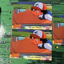 Ash and Company #9 Topps Pokemon Mewtwo Strikes Back Movie Card Blue Logo 1st 3 - Image 2