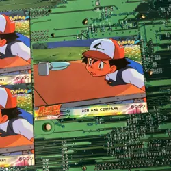 Ash and Company #9 Topps Pokemon Mewtwo Strikes Back Movie Card Blue Logo 1st 3 - Image 3