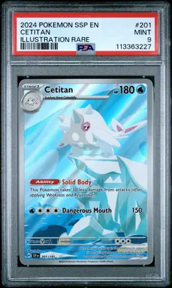 2024 Pokemon Surging Sparks # 201 Cetitan Illustration Rare PSA 9 Card MINT! - Image 1