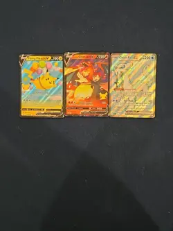 Three Card Lot, V, And EX, Pikachu, Charizard, And Chein Pao, Pokemon TCG - Image 1