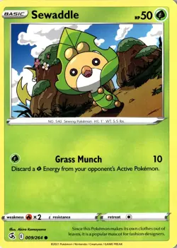 Sewabble 009/264 Common SV Fusion Strike LP Pokemon Card - Image 1