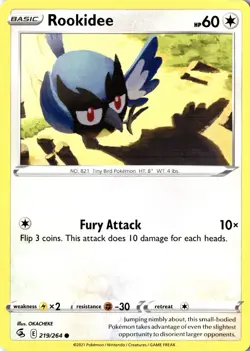 Rookidee 219/264 Common SV Fusion Strike LP Pokemon Card - Image 1