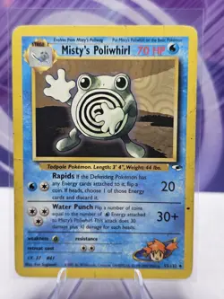 1999 WotC MISTY'S POLIWHIRL 53/132 Gym Heroes Pokemon Card - Image 1