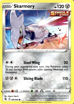 Skarmory 182/264 Common SV Fusion Strike LP Pokemon Card Single Strike - Image 1