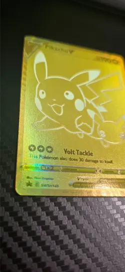 Pokemon Pikachu V SWSH145 SWSH Black Star Promos Gold Pokemon Card . MINT - Image 2