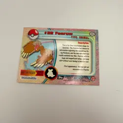 #22 Fearow - Pokemon Topps Card - Black Logo - Image 2