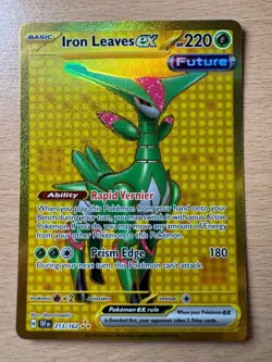 Pokemon TCG Iron Leaves EX Hyper Rare Card 213/162 Holo - NM - Image 1