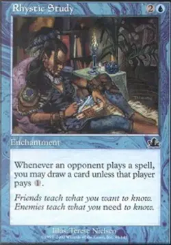 1x Rhystic Study MTG Regular NM, English Prophecy - Image 1