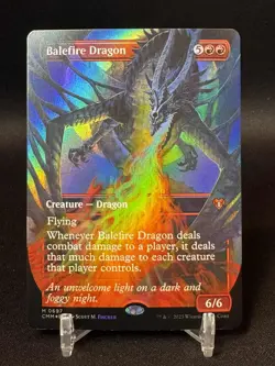 🌈 MTG Balefire Dragon CMM 0697 M NM FOIL Borderless Mythic - NM - Image 1