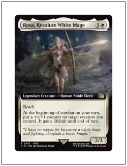 1x Rosa, Resolute White Mage, Extended Art, Final Fantasy, Magic MTG NM - Image 1