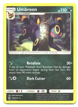 Umbreon - 120/214 - Lost Thunder - English Pokemon Card - Canadian Seller LP G - Image 1