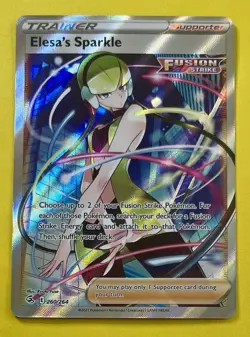 Elesa's Sparkle 2021 Pokemon Sword & Shield Fusion Strike FULL ART HOLO 260/264 - Image 1