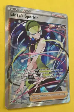Elesa's Sparkle 2021 Pokemon Sword & Shield Fusion Strike FULL ART HOLO 260/264 - Image 3