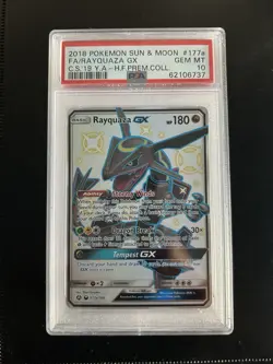 2018 Pokemon Sun & Moon Premium Collection #177a FA Rayquaza PSA GEM MINT 10 - Image 1
