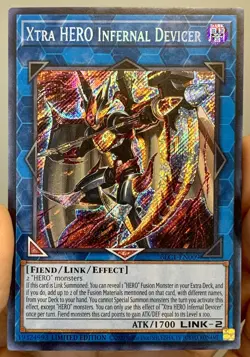 Yugioh Xtra HERO Infernal Devicer BLC1-EN009 Secret Rare Ltd Ed LP w/Tracking - Image 1