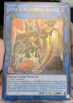 Yugioh Xtra HERO Infernal Devicer BLC1-EN009 Secret Rare Ltd Ed LP w/Tracking - Image 3