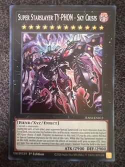 Yugioh Super Starslayer TY-PHON-Sky Crisis RA04-EN072 Secret Rare 1st Edition NM - Image 1