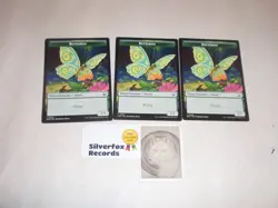 3 Magic The Gathering Commander Official 1/1 Butterfly Token Cards Cool! - Image 1