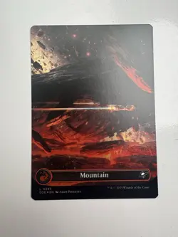 MTG Edge of Eternity - Mountain 0265 FOIL Land Full Art (Borderless) NM - Image 1