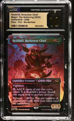 REDSHIFT, ROCKETEER CHIEF Aetherdrift Borderless Foil CGC Pristine 10 MTG EDH - Image 1