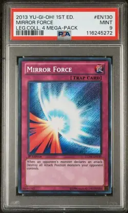 2012 Yu-Gi-Oh! Mirror Force LCYW-EN091 Secret Rare PSA 9 MINT 1st Edition - Image 1