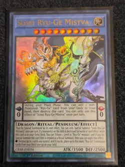 Yugioh! Sosei Ryu-Ge Mistva - CRBR-EN034 - Ultra Rare - 1st Edition Near Mint, E - Image 1