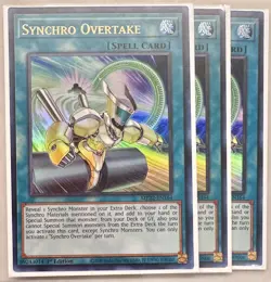 3x Synchro Overtake 1st Edition Ultra Rare MP22-EN164 Yu-Gi-Oh! - Image 1