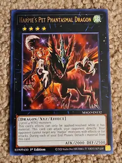 Harpie's Pet Phantasmal Dragon [MAGO-EN132 1st Edition Rare] Yugioh TCG - NM - Image 1