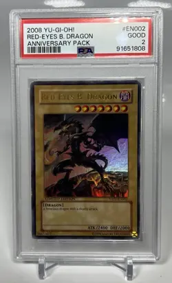 Yu-Gi-Oh! Anniversary Pack 1 LE Red-Eyes B. Dragon YAP1-EN002 Ultra Rare PSA 2 - Image 1