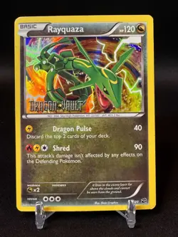 🌈 Pokemon Card TCG Rayquaza 11/20 Dragon Vault Stamped Holo Rare - LP - Image 1