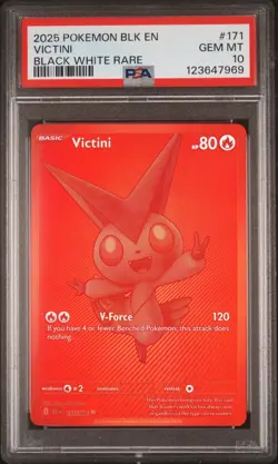 Pokemon Card Victini #171/086 Black Bolt PSA GEM MINT 10 - Image 2