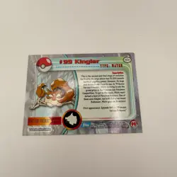 Kingler #99 - Blue Logo - NON-HOLO - SERIES 2 - TOPPS Pokemon Card - LP/MP - Image 2
