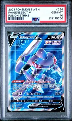 2021 Pokemon Fusion Strike # 254 Full Art Genesect V PSA 10 Card GEM MINT! - Image 1