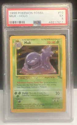 1999 POKEMON FOSSIL 13/62 MUK HOLO CARD #13 PSA 5 PSA 49815284 - Image 1