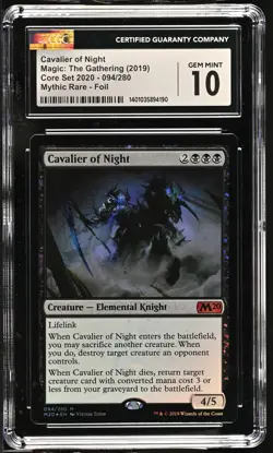 CAVALIER OF NIGHT 2020 Core Set Foil Mythic CGC 10 MTG [Nostalgium] - Image 1