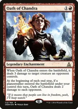 Oath of Chandra - Foil Prerelease Promo Oath of the Gatewatch MP MTG - Image 1