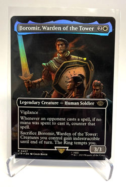 1x Boromir, Warden of the Tower - Borderless Foil - LTR MTG NM - Image 1