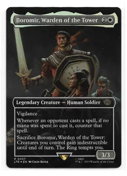1x Boromir, Warden of the Tower - Borderless Foil - LTR MTG NM - Image 2