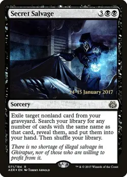 Secret Salvage - Foil Prerelease Promo Aether Revolt MP MTG - Image 1